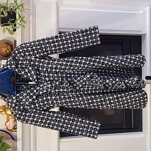 Iris And Ivy Black White Cascading Ruffle Edge Jacket Fancy Formal Pretty